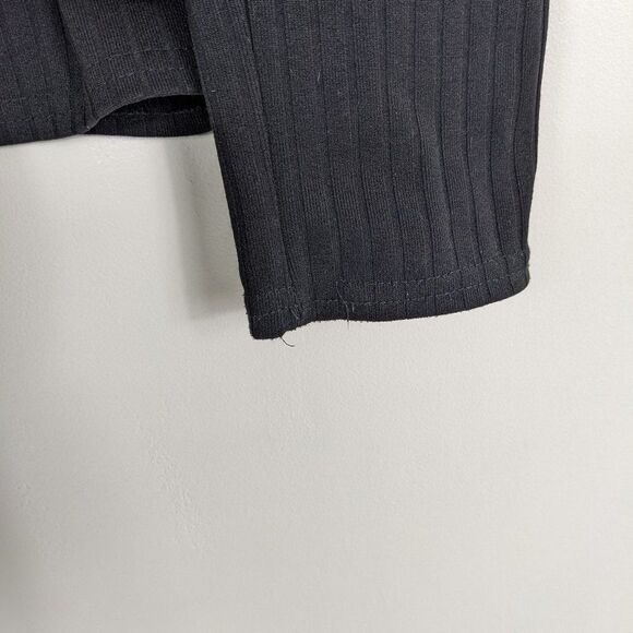 Talbots Black Ribbed Stretch Nylon Turtleneck Shirt Women's Medium Vintage - Picture 5 of 6